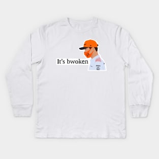 Lando Norris it's bwoken quote Kids Long Sleeve T-Shirt